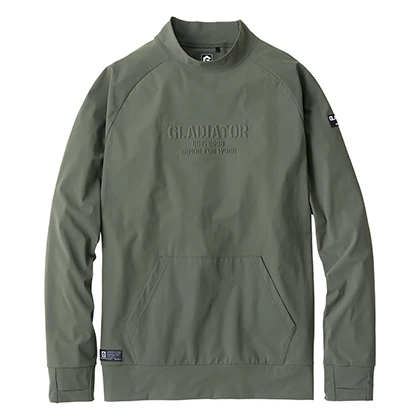 作業服 モックネック長袖Tシャツ ライトアーミー 【G7528-COC】 