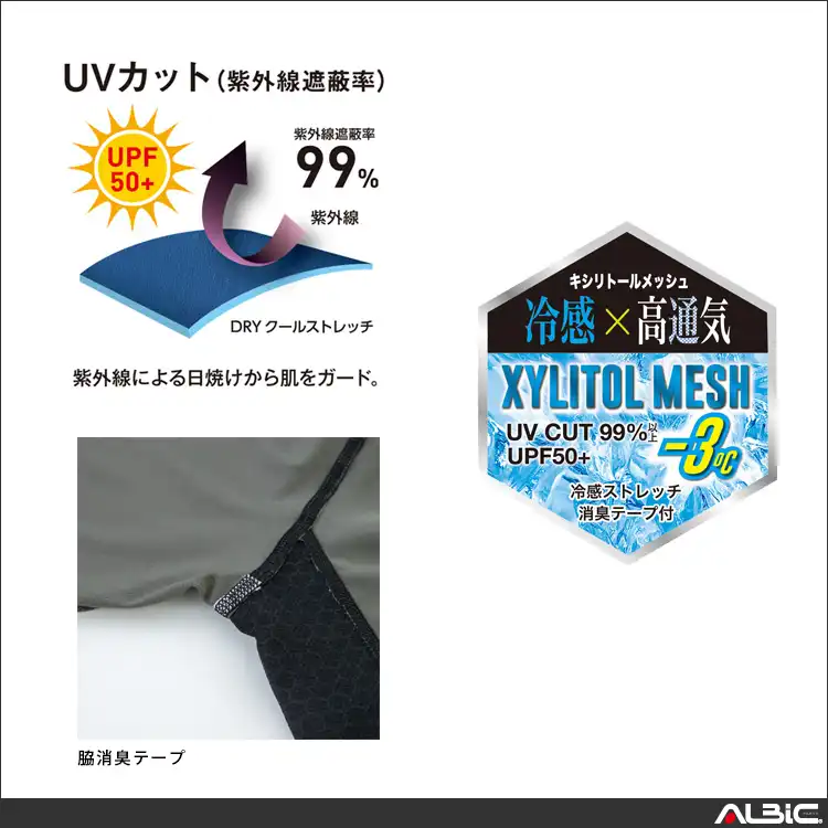 作業服 半袖コンプレッションインナー G817-COC 機能詳細