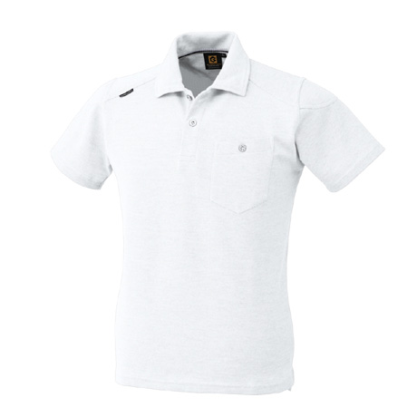 ワイヤー入り衿半袖ポロシャツ【G9117-COC】 0.ホワイト