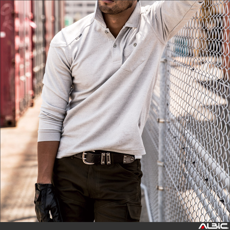 ワイヤー入り衿長袖ポロシャツ【G9118-COC】 商品写真