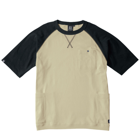 5ポケット半袖Tシャツ【G947-COC】 84.ブラック×カーキ