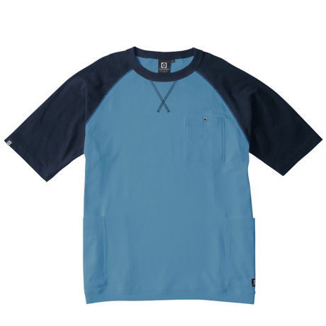 5ポケット半袖Tシャツ【G947-COC】 86.ネイビー×サーフブルー