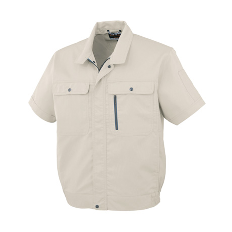 エコストレッチ半袖ブルゾン【H190-COC】 3.ストーングレー