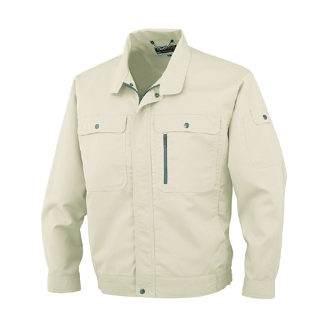 エコストレッチ長袖ブルゾン【H191-COC】 5.アイボリー