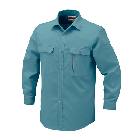 エコストレッチ長袖シャツ【H198-COC】 9.グリーン