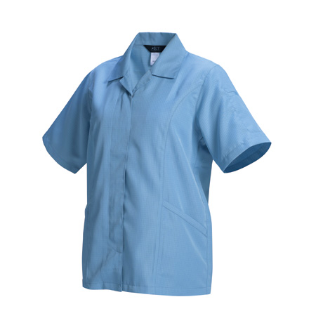 女子夏半袖スモック【IE2004-ALT】 1.サックス