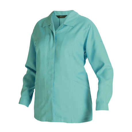 女子夏長袖スモック【IE2005-ALT】 4.グリーン