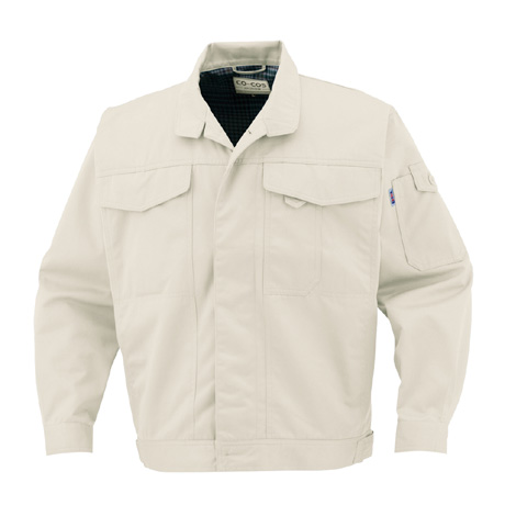 製品制電ブルゾン（前ヒヨクボタン仕様）【J1462-COC】 5.アイボリー