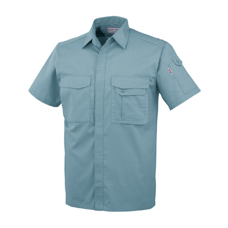 製品制電半袖シャツ【J567-COC】 6.ペールブルー