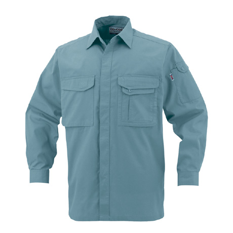 製品制電長袖シャツ【J568-COC】 6.ペールブルー