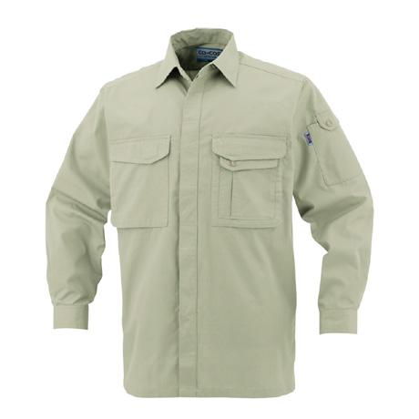 製品制電長袖シャツ【J568-COC】 19.モスグリーン