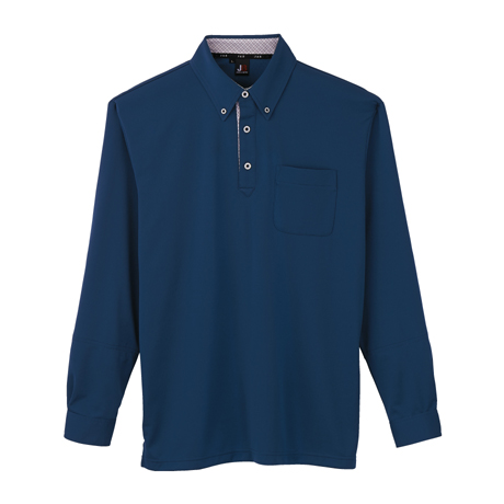 汗ジミ防止長袖ポロシャツ【JB55171-SUN】 3.ネイビー