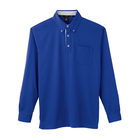 汗ジミ防止長袖ポロシャツ【JB55171-SUN】 4.ブルー