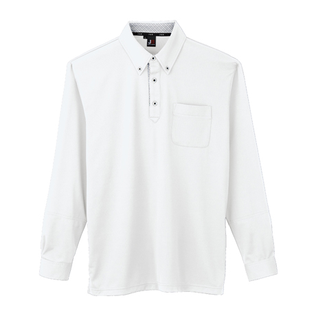 汗ジミ防止長袖ポロシャツ【JB55171-SUN】 11.ホワイト