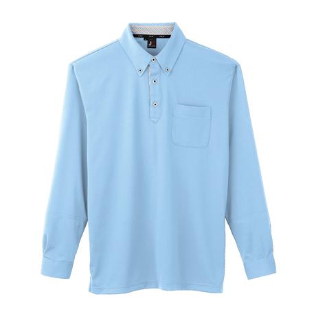 汗ジミ防止長袖ポロシャツ【JB55171-SUN】 13.サックス