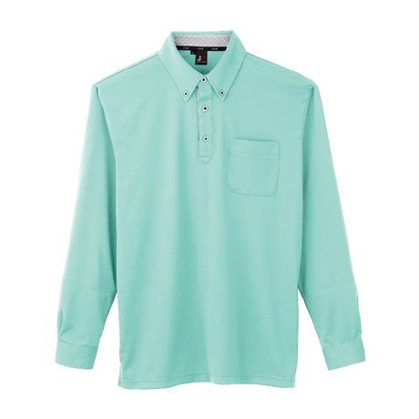 汗ジミ防止長袖ポロシャツ【JB55171-SUN】 17.パステルグリーン