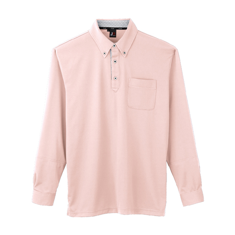 汗ジミ防止長袖ポロシャツ【JB55171-SUN】 18.ピンク