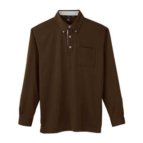 汗ジミ防止長袖ポロシャツ【JB55171-SUN】 29.ブラウン