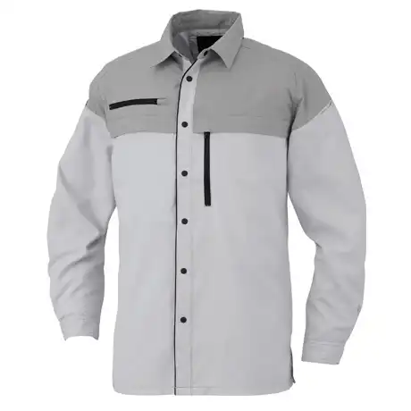 作業服 エコ・ストレッチ長袖シャツ シルバー×グレー 【MB25008-COC】 