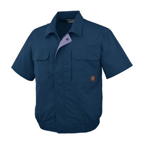 防汚・製品制電半袖ブルゾン【P5580-COC】 1.ネイビー