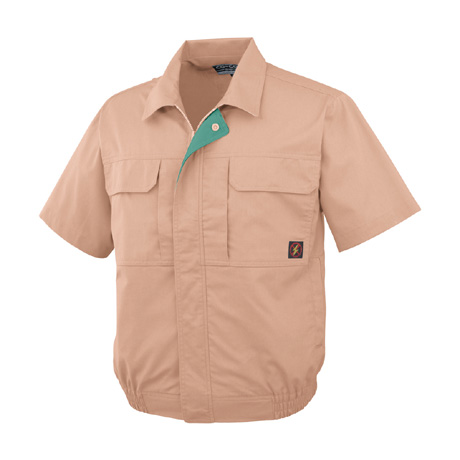 防汚・製品制電半袖ブルゾン【P5580-COC】 20.アーシーレッド