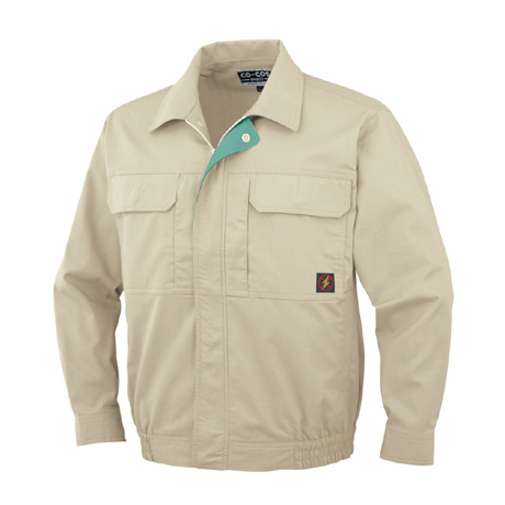 防汚・製品制電長袖ブルゾン【P5581-COC】 2.ベージュ