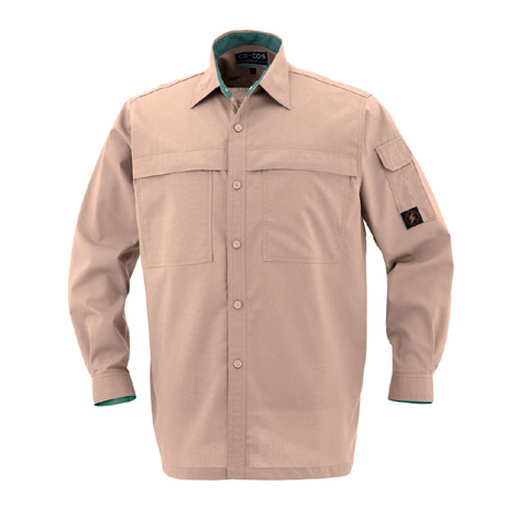 防汚・製品制電長袖シャツ【P5588-COC】 20.アーシーレッド