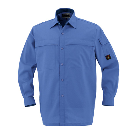 防汚・製品制電長袖シャツ【P5588-COC】 21.ラベンダー