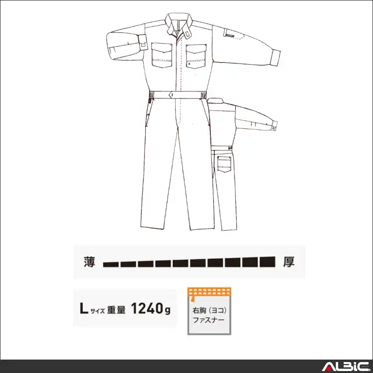 つなぎ 作業服 【RO2101-MRK】 機能説明