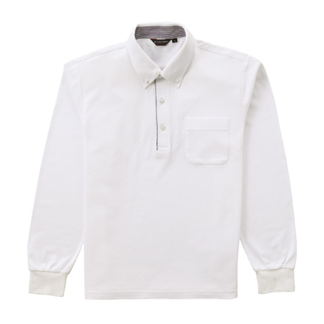 長袖BDニットシャツ（ポケット付）【SA701-ALT】 24.ホワイト