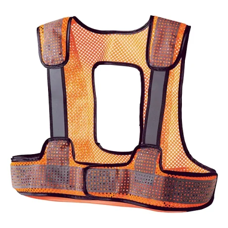 作業服 フルハーネス対応反射ベスト 蛍光オレンジ×シルバー 【TL613-BBO】 