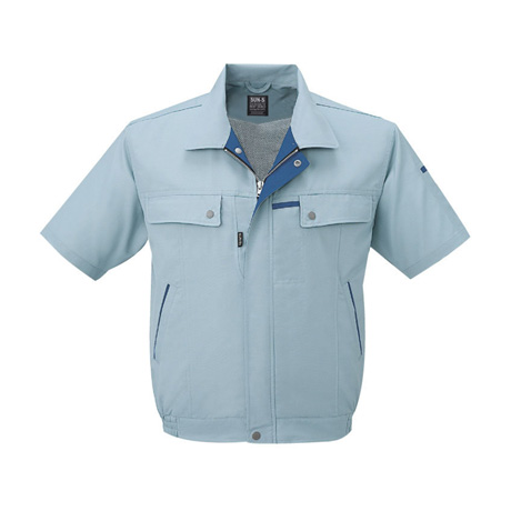 ドライタッチ半袖ブルゾン【WA10450-SUN】 17.ミストグリーン