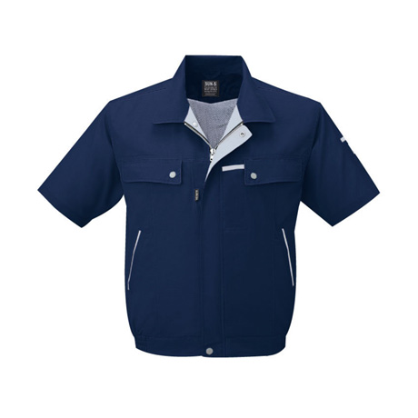 ドライタッチ半袖ブルゾン【WA10450-SUN】 23.ディープネイビー