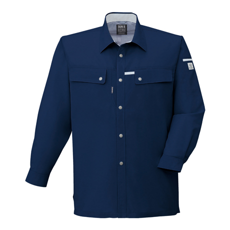 長袖シャツ【WA10459-SUN】 23.ディープネイビー