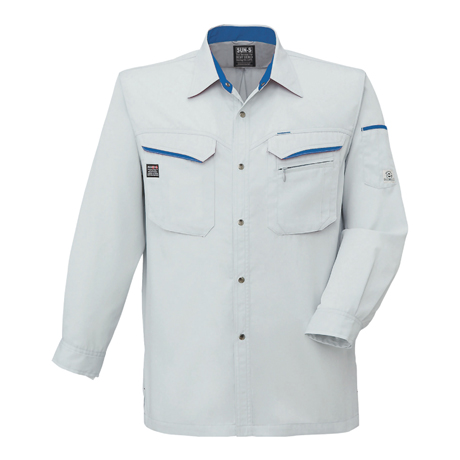 長袖シャツ【WA10479-SUN】 6.シルバー