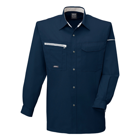 長袖シャツ【WA10559-SUN】 3.ネイビー