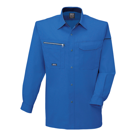 長袖シャツ【WA10559-SUN】 4.ブルー