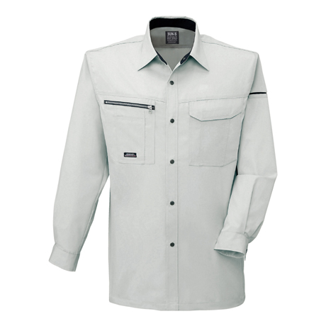 長袖シャツ【WA10559-SUN】 6.シルバー