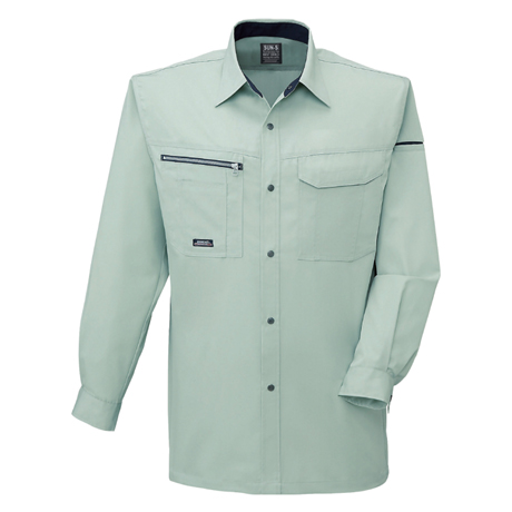 長袖シャツ【WA10559-SUN】 7.モスグリーン