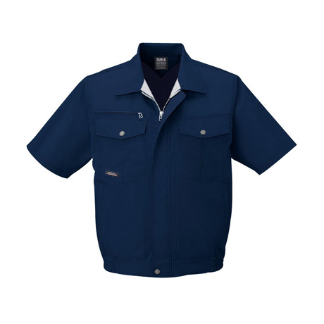 帯電防止半袖ブルゾン【WA10660-SUN】 3.ネイビー