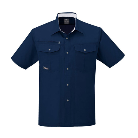 帯電防止半袖シャツ【WA10667-SUN】 3.ネイビー