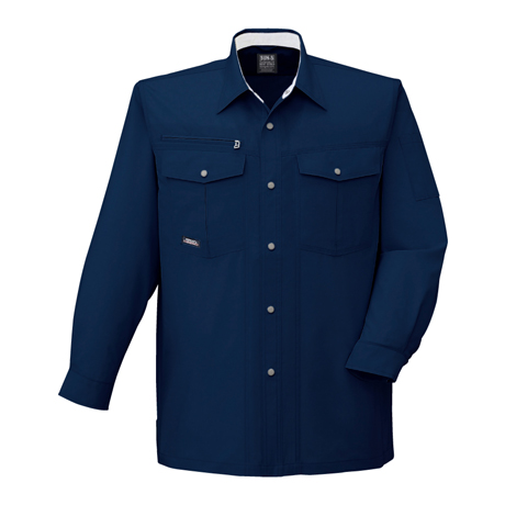 長袖シャツ【WA10669-SUN】 3.ネイビー