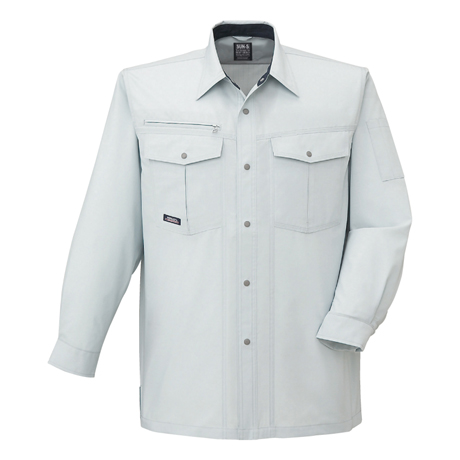 長袖シャツ【WA10669-SUN】 6.シルバー