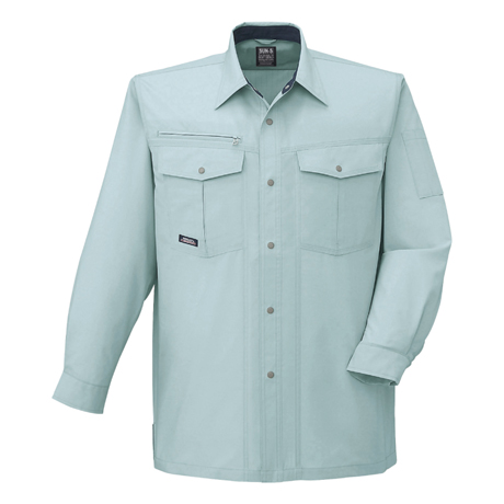 長袖シャツ【WA10669-SUN】 7.グリーン