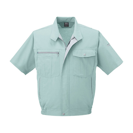 トリカット半袖ブルゾン【WA10770-SUN】 7.ライトグリーン