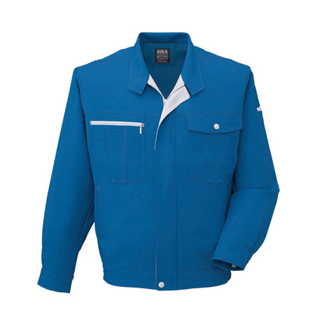 トリカット長袖ブルゾン【WA10771-SUN】 4.ブルー