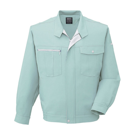 トリカット長袖ブルゾン【WA10771-SUN】 7.ライトグリーン