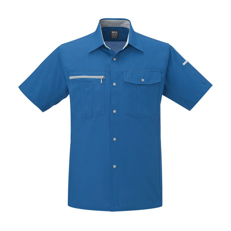 トリカット半袖シャツ【WA10777-SUN】 4.ブルー