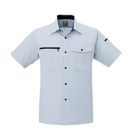 トリカット半袖シャツ【WA10777-SUN】 6.シルバー