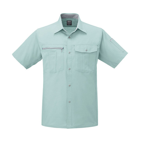 トリカット半袖シャツ【WA10777-SUN】 7.ライトグリーン